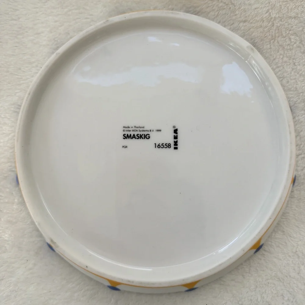 IKEA Smaskig Vintage 1999 Flying Dragon Plate & Bowl Set Porcelain 16558 Footed